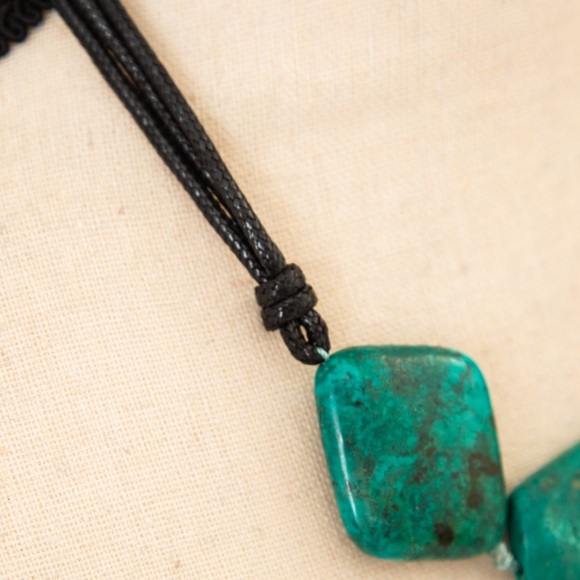 AIL aluma large turquoise look necklace sterling silver approx 17.5” & 1.5” ext - Picture 5 of 11